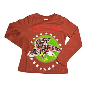 Ed Hardy Kids Long Sleeve Shirt - Burgundy